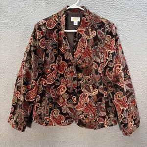 Talbots Multicolor Paisley Blazer Size 16